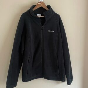 Columbia Fleece Jacket Womens 1X Black Full Zip Casual